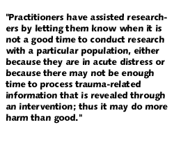 Practitioners have assisted researchers byular population, either because there 